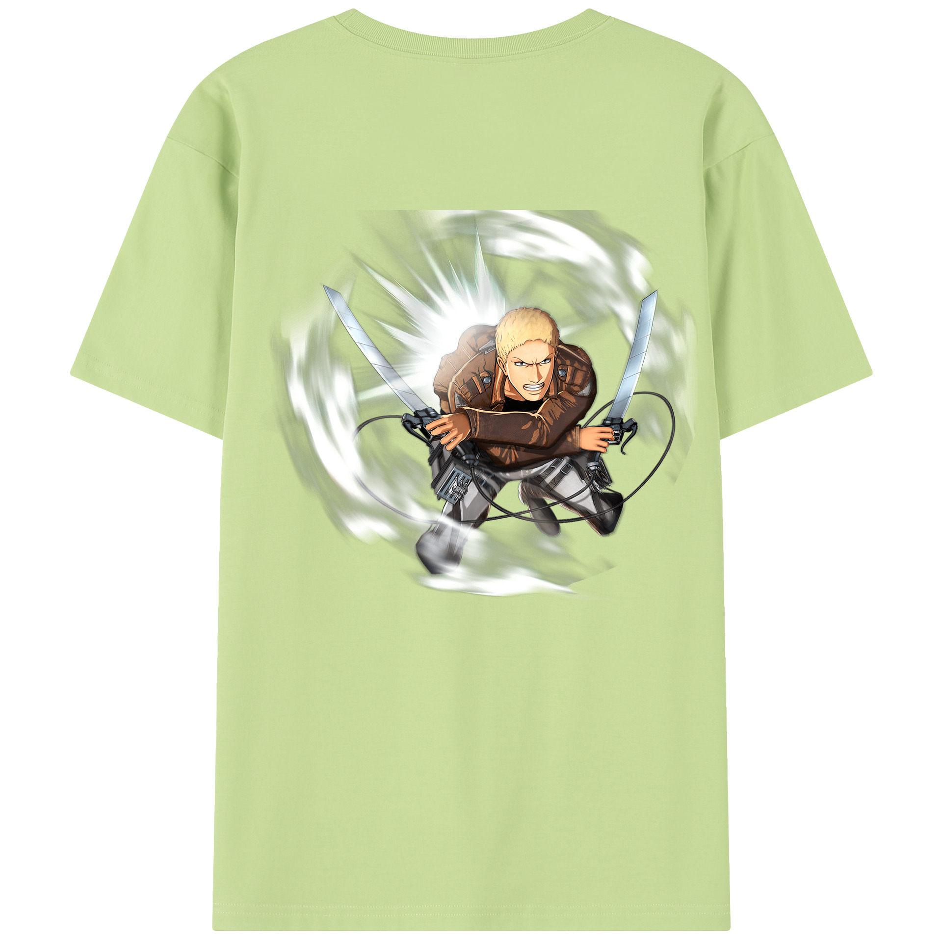 （画像用） 進撃の巨人 ライナー・ブラウン Attack on Titan Reiner Braun 綿100％半袖Tシャツ（背面プリント）